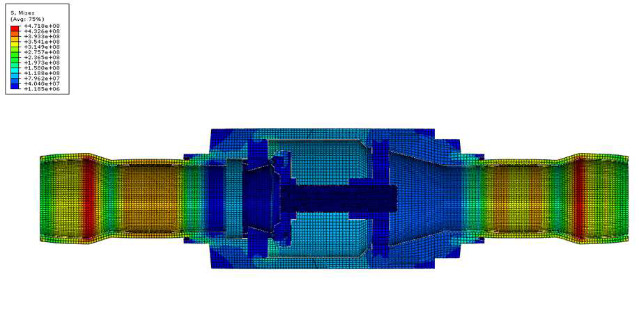 B Type 120 도 열전달 결과 + 9 MPa (내압)