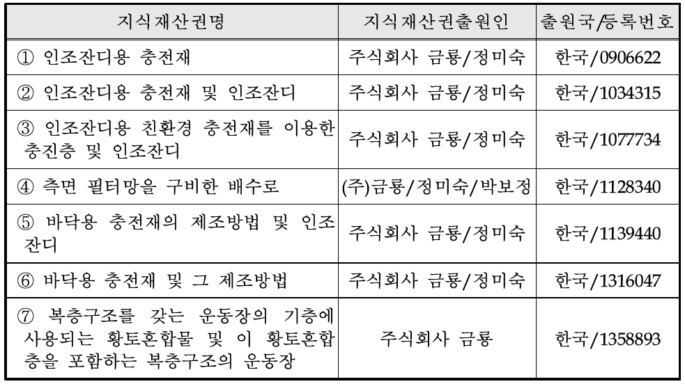 참여기업의 지적 재산권 보유 현황