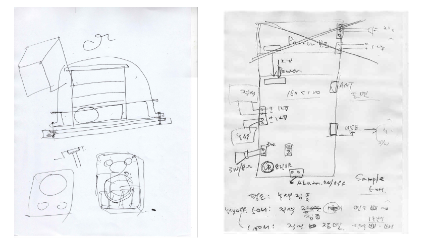 강력 범죄자 침입 감지 경보기 개발 회의중 작성한 도면