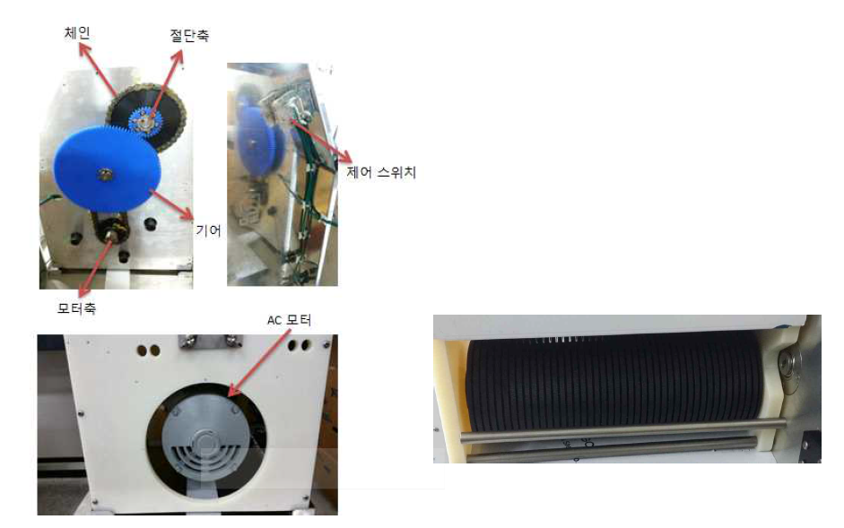 육류절단기 내부 및 원형 칼날