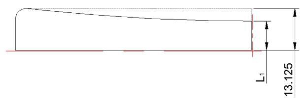 A type slug with reduction along width