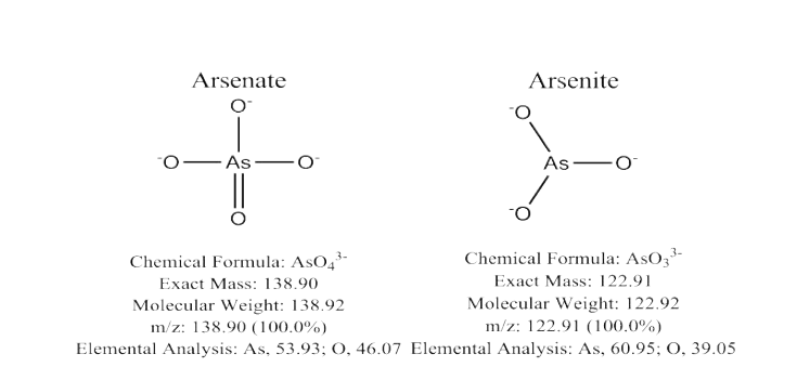 As(V)와 As(III) 의 분자구조 비교