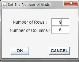 그리드 갯수 설정 창