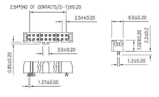 Flat cable connector.