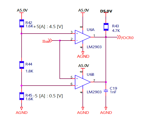 Charge and discharge over current detecting circuit