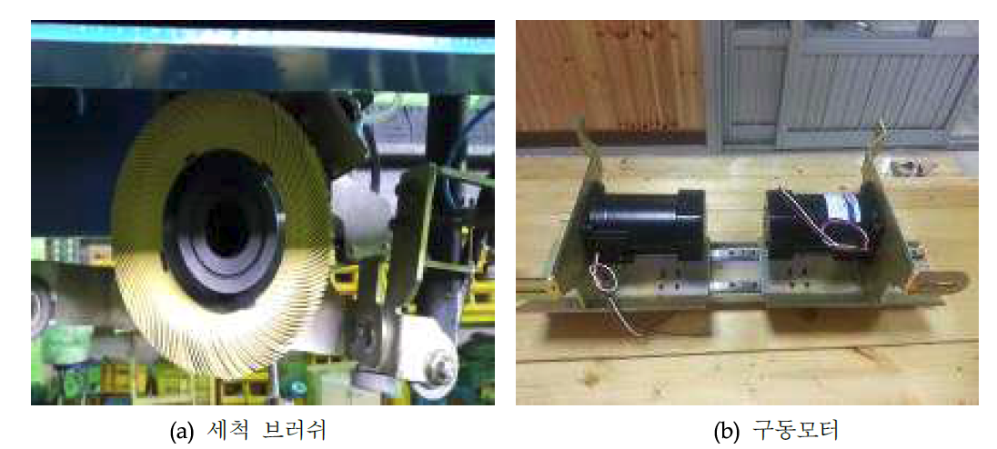 엔사이드 청소용 구동장치의 세척 브러쉬 및 구동모터