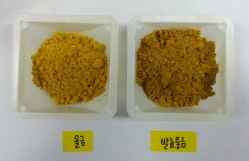 울금과 발효울금 분말