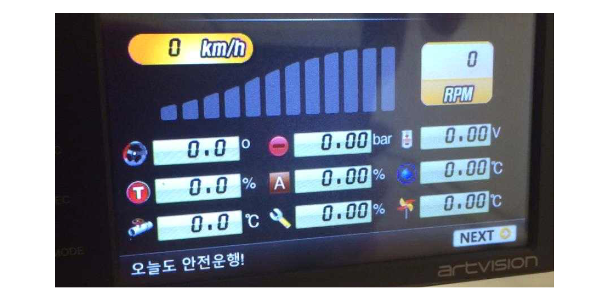 스마트 리얼타임 진단 OBD Display 시제품의 OBD 센서 정보 GUI