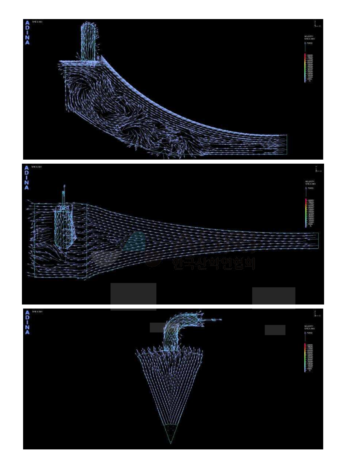 Fluid Modeling의 시간에 따른 유선의 변화 (0.1s)