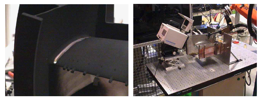 Overview of the aero engine component and the IR-camera setup