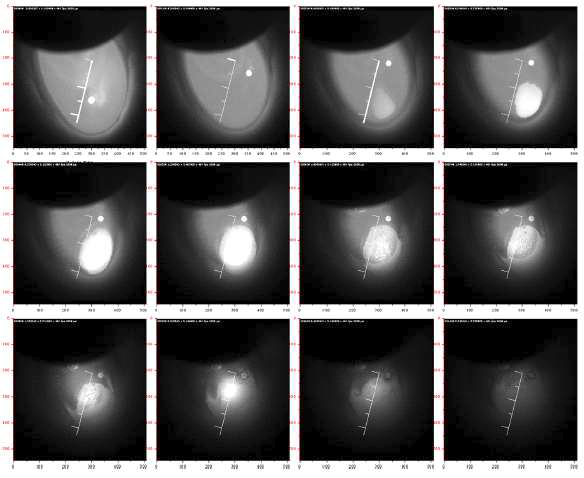 Pictures of the HSC for 3s with time between after arc switch-off(first row<1s, second row,2s, third row<3s)