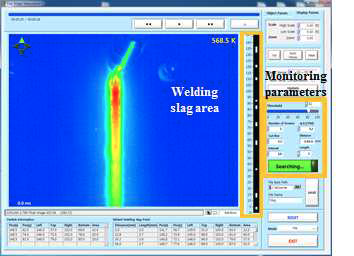 Monitoring system for display area of sticked welding slag