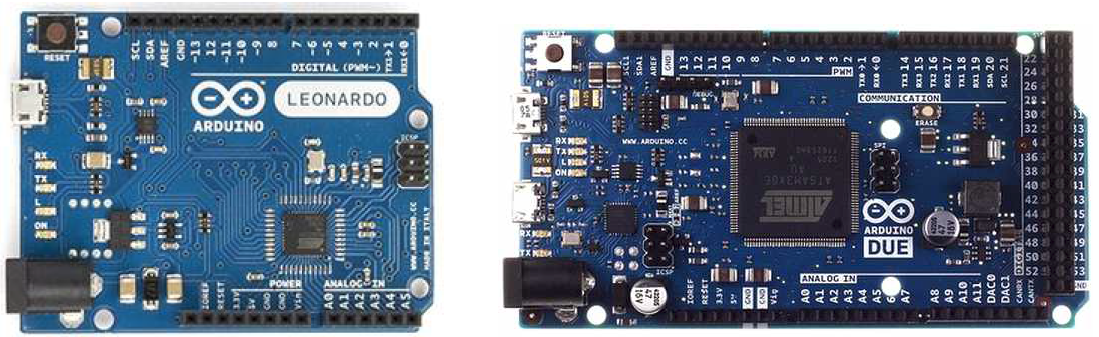 아두이노 레오나르도(좌), 아두이노 두에(우)