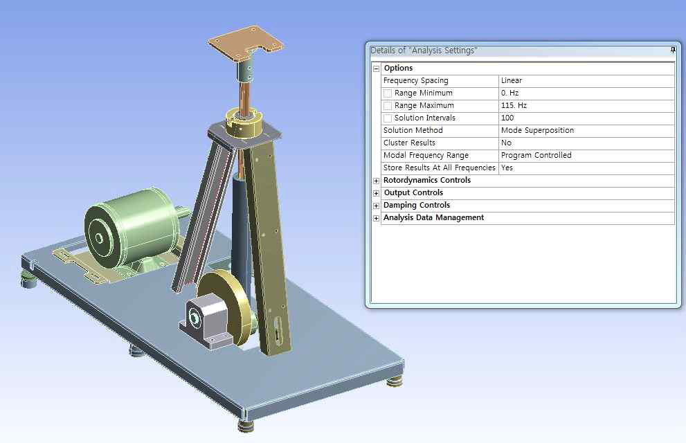 Harmonic response - Analysis setting