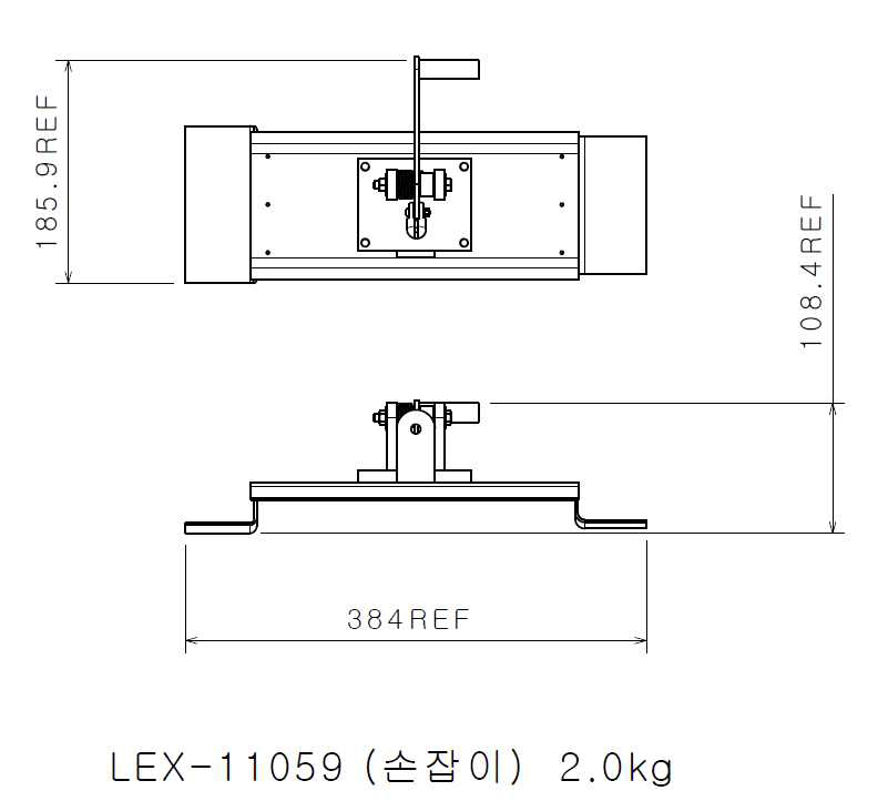 손잡이 중량 및 치수 요구조건