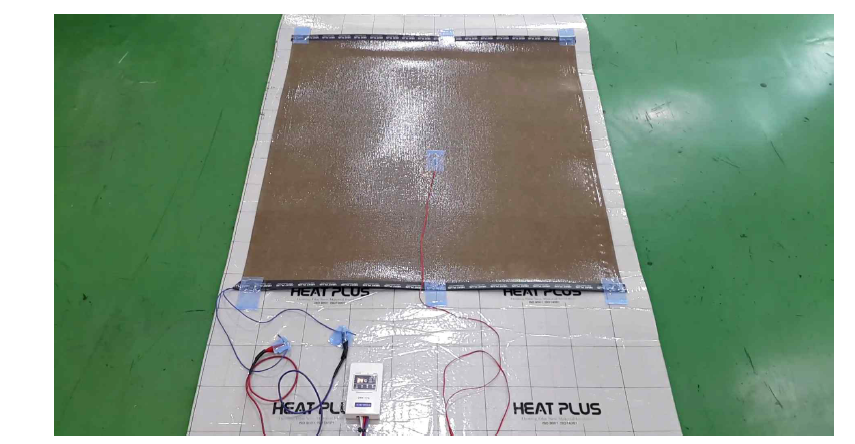 면상용 섬유발열체 시제품 발열테스트