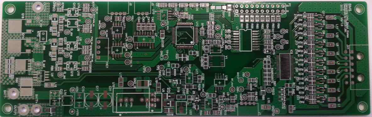 제작된 BMS PCB 시제품 (56mm X 130mm)