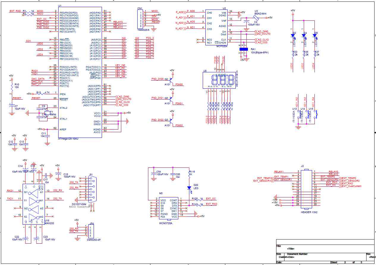 Test Controller PCB Board Main 회로도