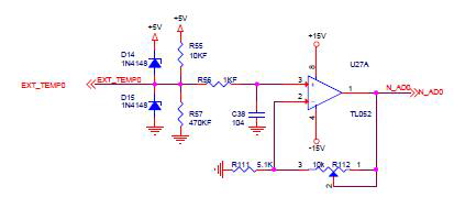 Test Controller PCB Board 온도센서 입력부