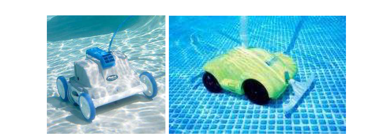 수중로봇 기술이 적용된 수영장 청소로봇의 모습 (미국 iRobot, 중국 Pooler)