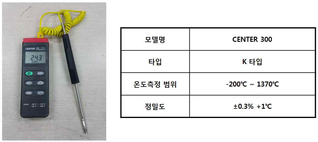 PTC소자 표면 발열온도 측정용 접촉식 온도계