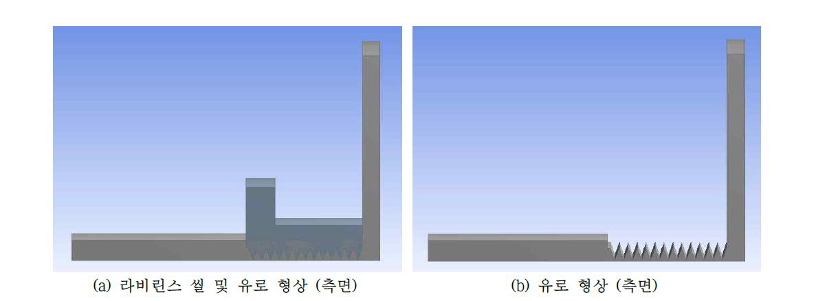 Case 1 라비린스 씰 및 유로 형상 (30°)