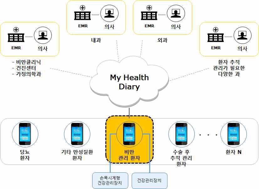 사용자 맞춤형 건강관리 시스템 운영 개념도