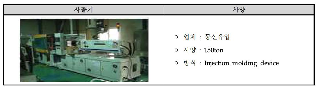 연구 적용 사출기 사양