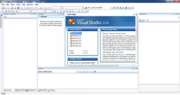 비쥬얼 스튜디오 실행 화면