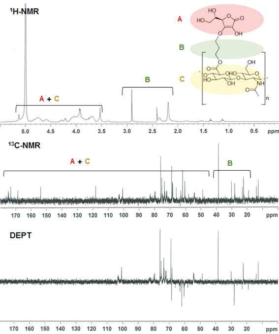 Ascorbyl propyl hyaluronate의 1D NMR spectra 정리