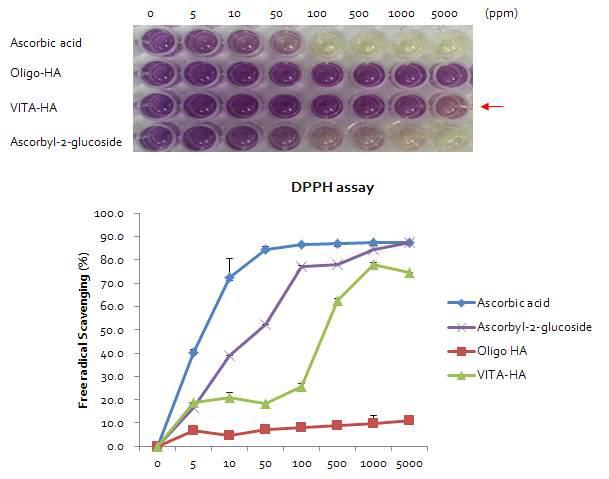 Ascorbic propyl hyaluronate의 항산화 시험