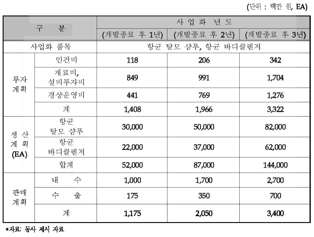 사업화 추진 계획