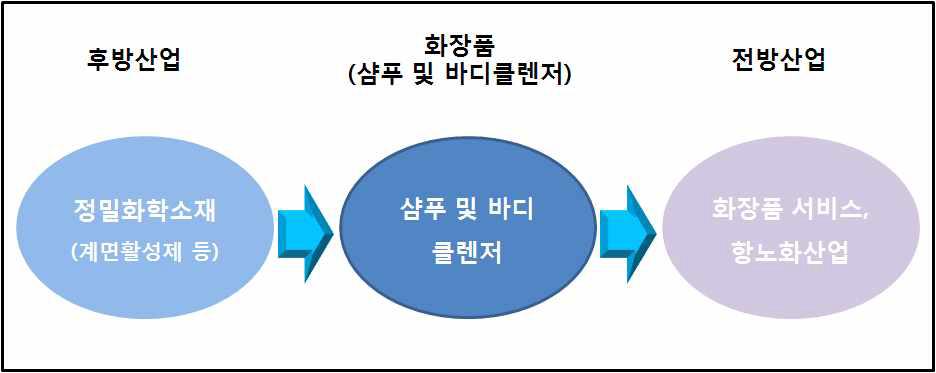 샴푸 및 바디클렌저 산업의 산업구조도