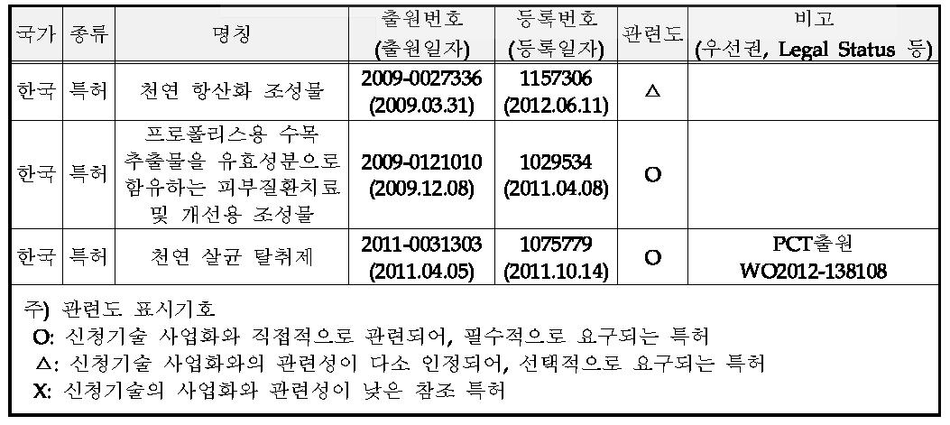 평가기업의 보유 특허