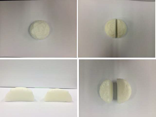 로즈마리향을 함유한 PVA 나노캡슐을 이용하여 제조한 비누.