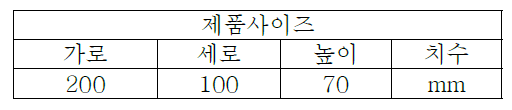 설치될 개발품 사이즈