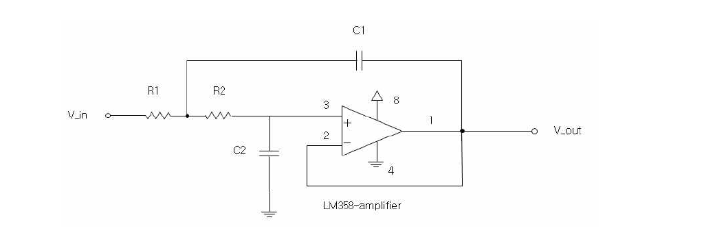 전압검출을 위한 능동 필터의 구성도