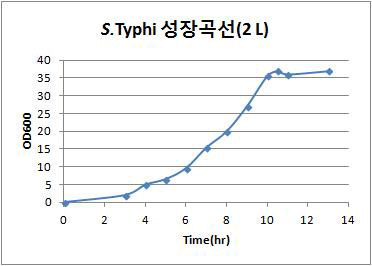 S.Typhi 성장 곡선