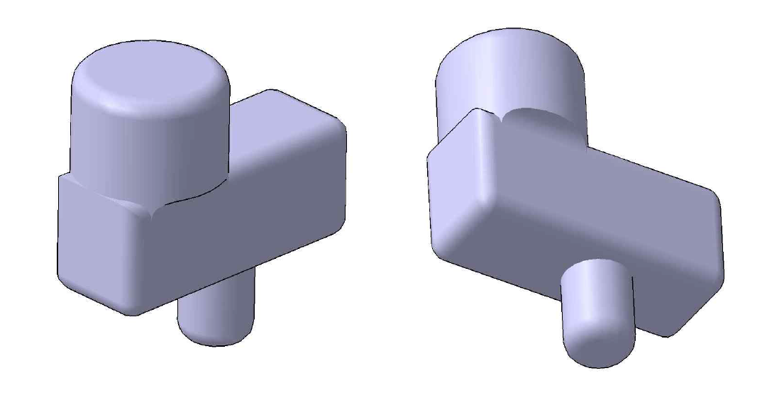 PILOT CYLINDER의 밸브 몸통 3D 입체 설계도