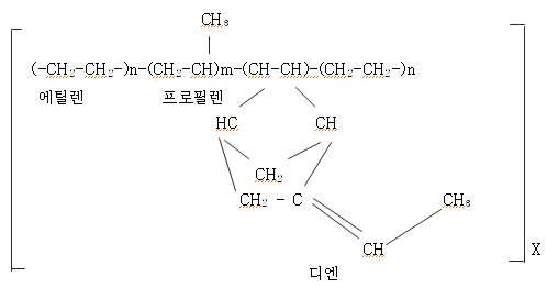 이피디엠 구조식(EPDM : Ethylene Propylene Diene 삼원공중합체)