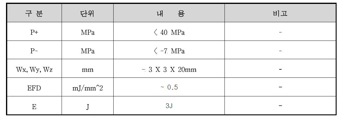 고밀도 압력장의 치료 노출 조건 (비만 치료용 경우 예시)