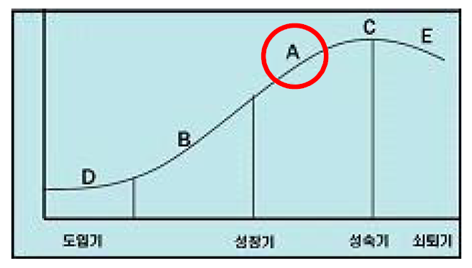 신청기술의 기술수명주기상 위치