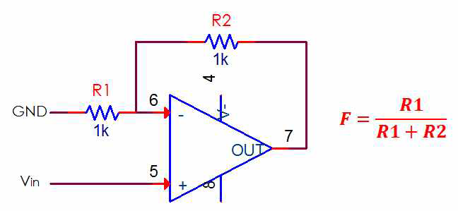 OP-Amp를 이용한 비반전 증폭기