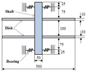 Mathematical modeling of the double disk rotor type system