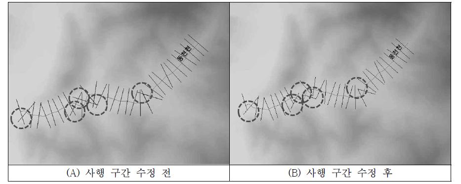 소하천별 측점 수정(충청남도 아산시)