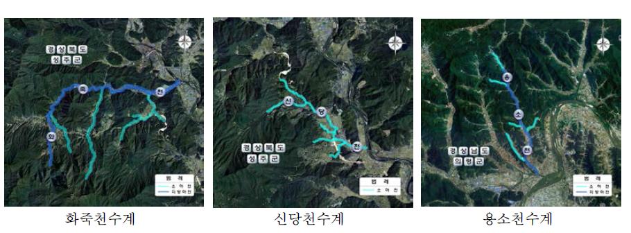 낙동강유역 시범지구 하천현황도