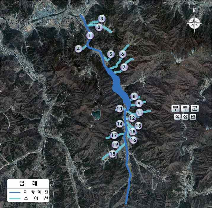 시범지구 위치도(금강유역 상곡천수계)