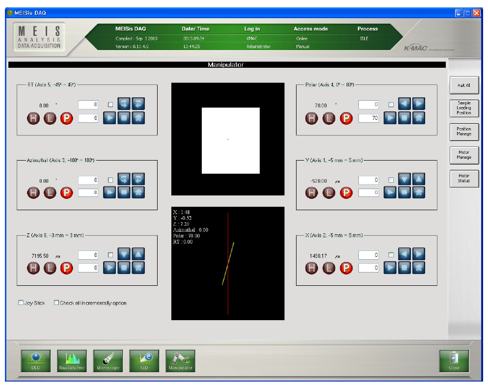 MEISis DAQ / Manipulator 화면
