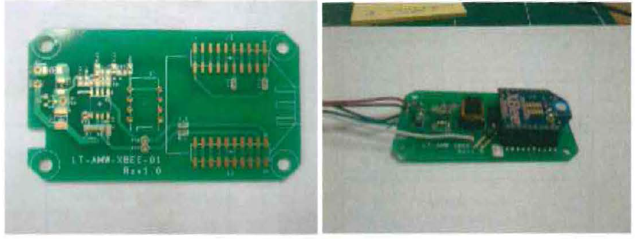 센서 시제품 조립을 위한 PCB기판 및 MEMS 센서장착 사진