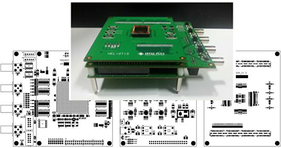 Processing/Interface board, Power board 그리고 Sensor board의 PCB layout 및 개발된 Smart 카메라 실사